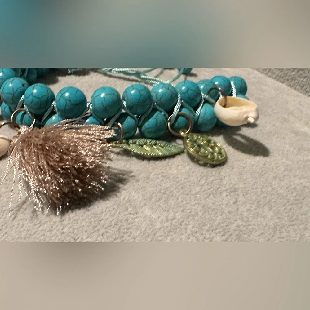 Good luck beach bracelet. Blue and Red Bohemian Bracelet